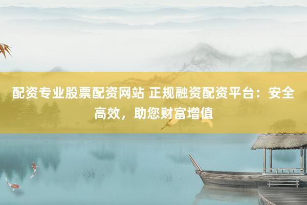 配资专业股票配资网站 正规融资配资平台：安全高效，助您财富增值