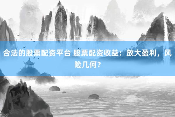 合法的股票配资平台 股票配资收益：放大盈利，风险几何？