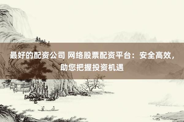 最好的配资公司 网络股票配资平台：安全高效，助您把握投资机遇