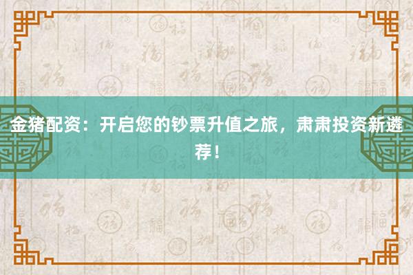 金猪配资：开启您的钞票升值之旅，肃肃投资新遴荐！