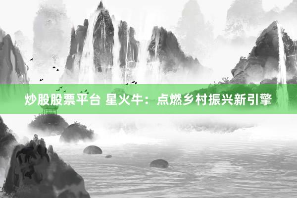 炒股股票平台 星火牛：点燃乡村振兴新引擎