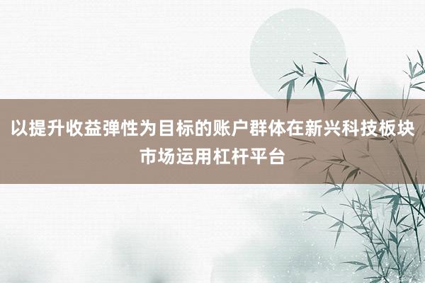 以提升收益弹性为目标的账户群体在新兴科技板块市场运用杠杆平台