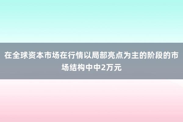 在全球资本市场在行情以局部亮点为主的阶段的市场结构中中2万元